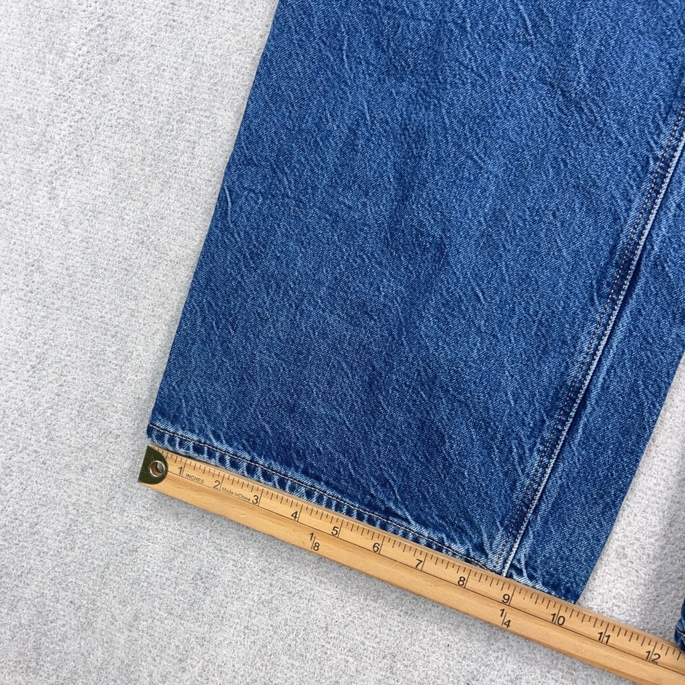 American Eagle Jeans Women 2 Short Low Rise Baggy Wide Leg Boho Med Wash Loose - Picture 7 of 13